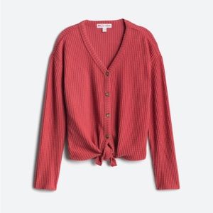 Love Glam Girl Susana Button Down Tie Front Waffle Top 🫶